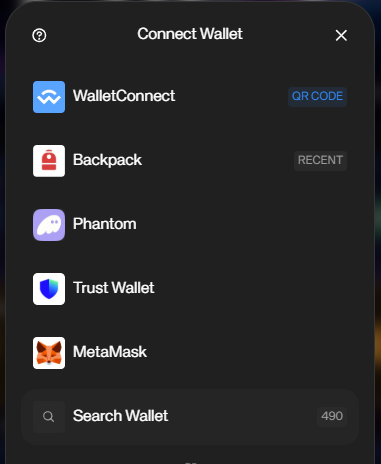 Wallet Connection Screenshot